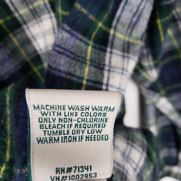 LL Bean Flannel Zip Hoodie Gordon Tartan Scotch Plaid Relaxed Shirt Size Medium - Picture 9 of 9